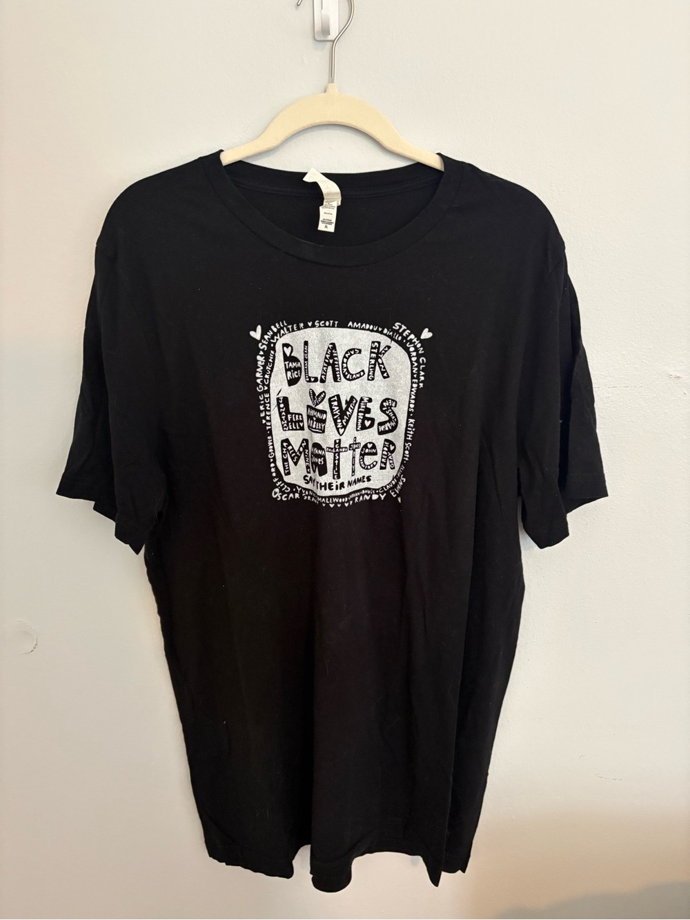 Bella Canvas Black Short Sleeve Tee with White "Black Lives Matter" Graphic
